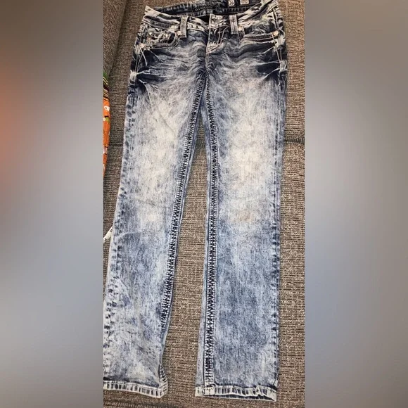 Miss Me Blue Straight Leg Jeans - Picture 3 of 3